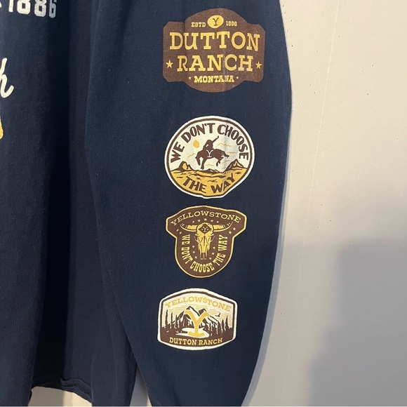 Yellowstone, long sleeve T-shirt, extra large, navy blue. - Picture 4 of 6